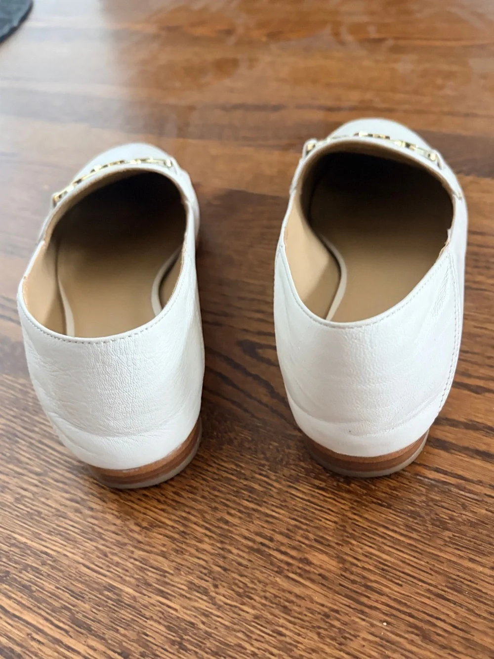 Michael Kors Cream Leather MK Logo Loafers Sz 6.5